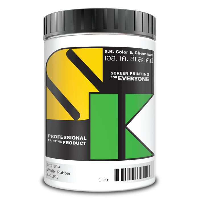 สีขาวยางสูตรน้ำ White Rubber Ink SK-393 - SK Screen Printing Supplies