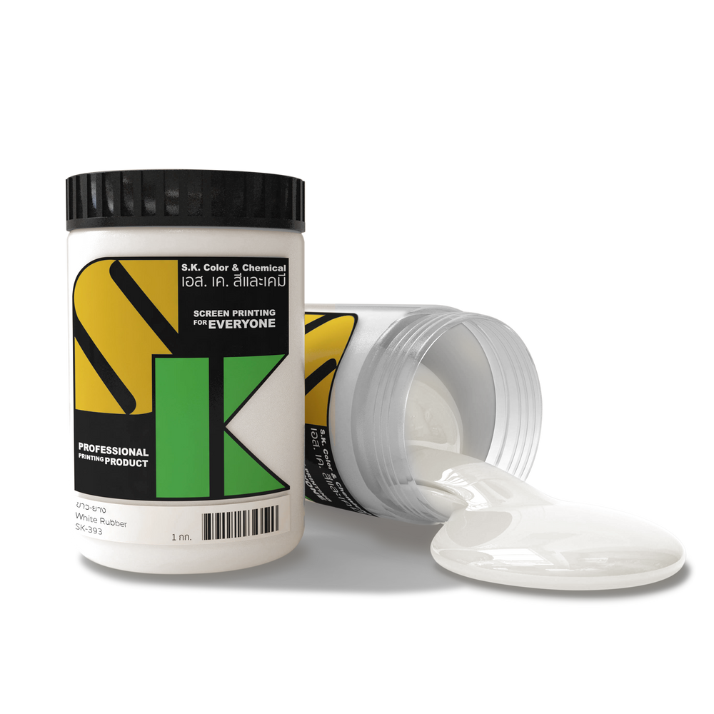 สีขาวยางสูตรน้ำ White Rubber Ink SK-393 - SK Screen Printing Supplies